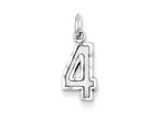 FJC Finejewelers Sterling Silver Small Bright-cut #4 Charm