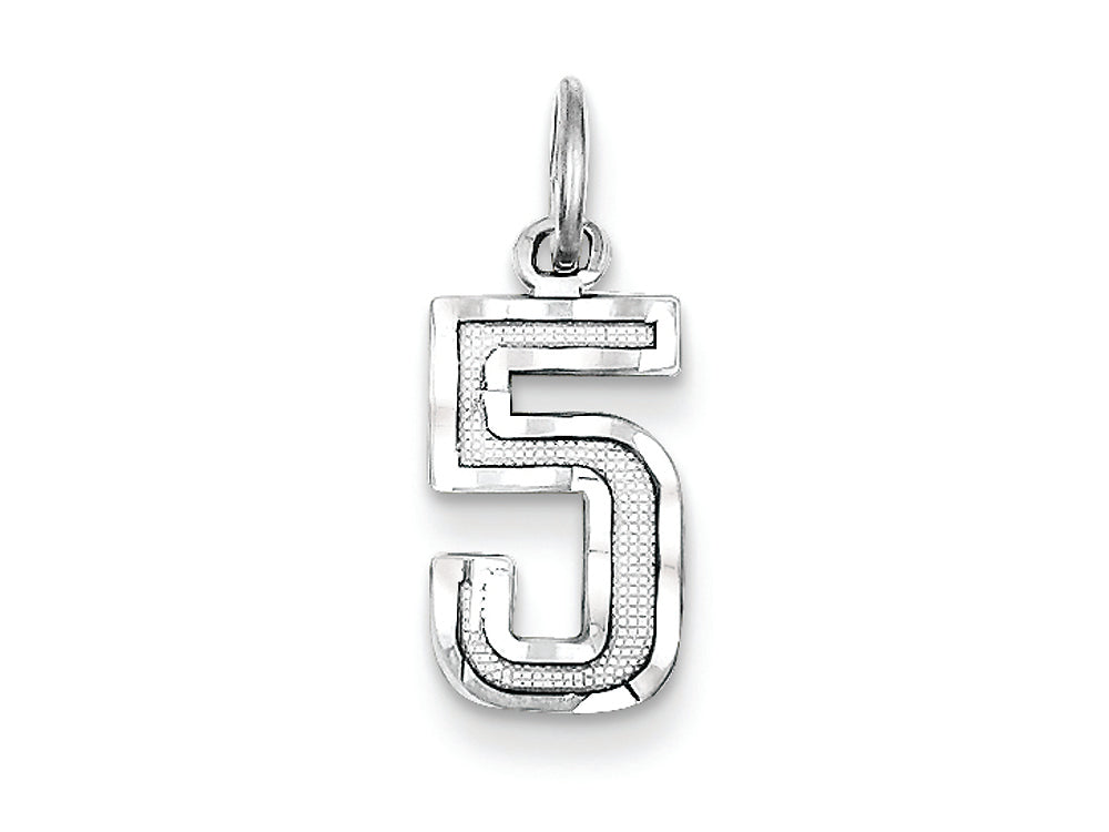 FJC Finejewelers Sterling Silver Small Bright-cut #5 Charm
