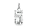 FJC Finejewelers Sterling Silver Small Bright-cut #5 Charm