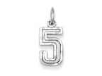 FJC Finejewelers Sterling Silver Small Bright-cut #5 Charm