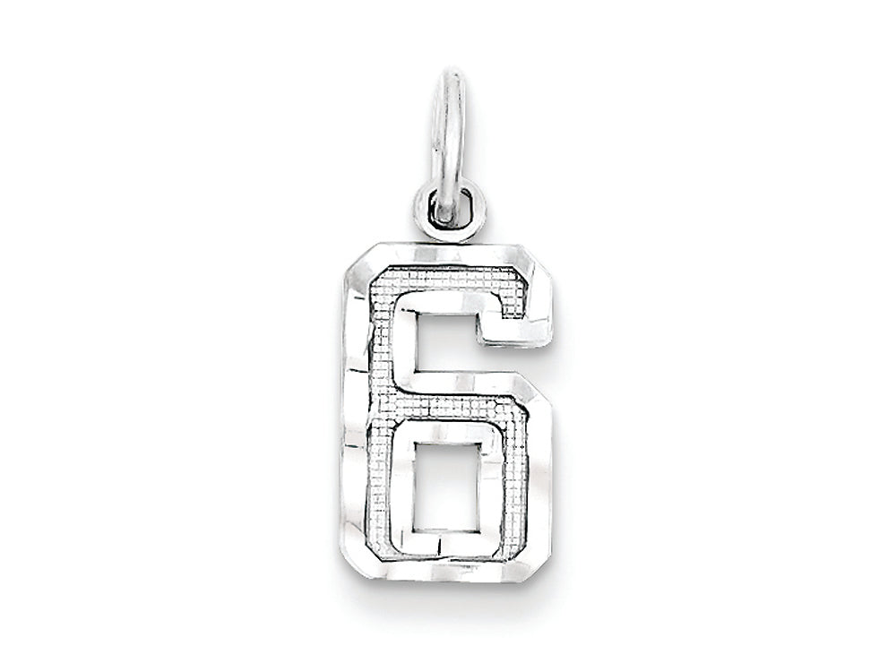FJC Finejewelers Sterling Silver Small Bright-cut #6 Charm