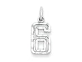 FJC Finejewelers Sterling Silver Small Bright-cut #6 Charm