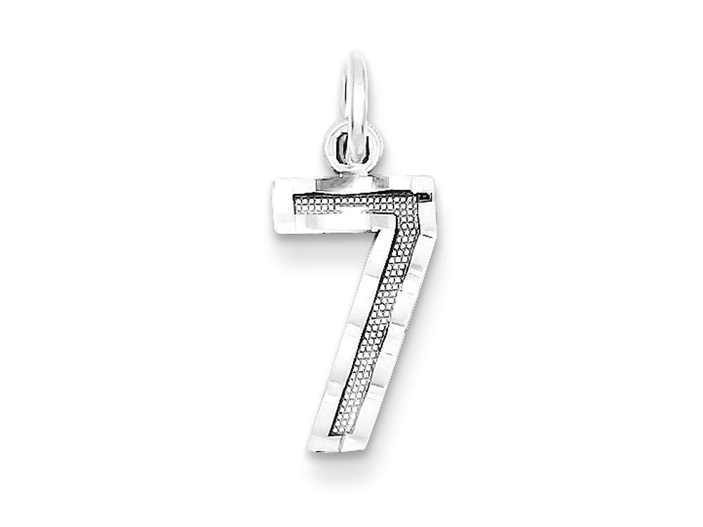 FJC Finejewelers Sterling Silver Small Bright-cut #7 Charm