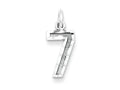 FJC Finejewelers Sterling Silver Small Bright-cut #7 Charm