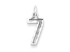 FJC Finejewelers Sterling Silver Small Bright-cut #7 Charm