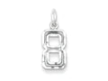FJC Finejewelers Sterling Silver Small Bright-cut #8 Charm