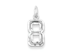 FJC Finejewelers Sterling Silver Small Bright-cut #8 Charm