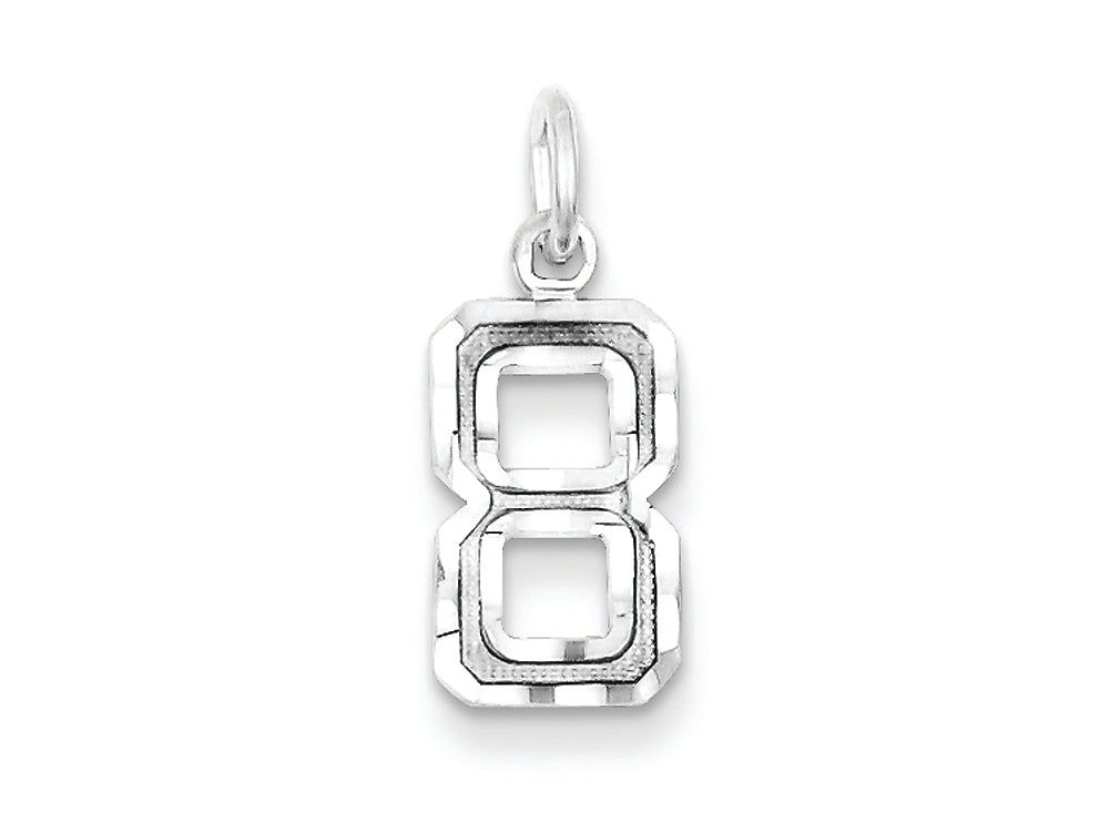 FJC Finejewelers Sterling Silver Small Bright-cut #8 Charm