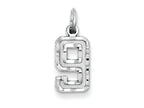 FJC Finejewelers Sterling Silver Small Bright-cut #9 Charm