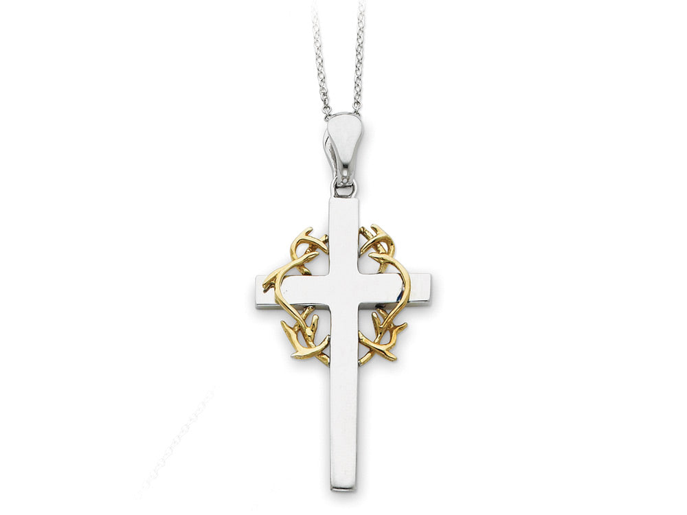 Sentimental Expressions(tm) Sterling Silver and No Greater Love Cross 18 Inch Necklace