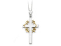 Sentimental Expressions(tm) Sterling Silver and No Greater Love Cross 18 Inch Necklace