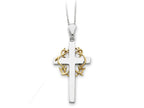 Sentimental Expressions(tm) Sterling Silver and No Greater Love Cross 18 Inch Necklace