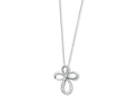 Sentimental Expressions(tm) Sterling Silver and CZ Endless Hope 18 Inch Cross Necklace