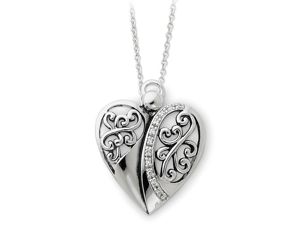 Sentimental Expressions(tm) Sterling Silver Antiqued 18 Inch Angel of Love Necklace