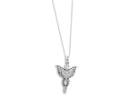 Sentimental Expressions(tm) Sterling Silver Antiqued Angel of Blessing 18 Inch Necklace