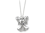 Sentimental Expressions(tm) Sterling Silver Antiqued Angel of Strength 18 Inch Necklace