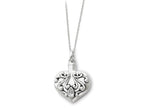 Sentimental Expressions(tm) Sterling Silver Antiqued Heart Remembrance Ash Holder 18 Inch Necklace