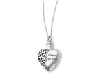 Sentimental Expressions(tm) Sterling Silver Antiqued Heart Remembrance Ash Holder 18 Inch Necklace