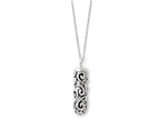 Sentimental Expressions(tm) Sterling Silver Antiqued Cylinder Remembrance Ash Holder 18 Inch Necklace