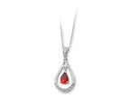 Sentimental Expressions(tm) Sterling Silver Jan. CZ Stone Never Forget Tear 18 Inch Birth Month Necklace