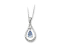 Sentimental Expressions(tm) Sterling Silver Mar. CZ Stone Never Forget Tear 18 Inch Birth Month Necklace
