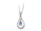 Sentimental Expressions(tm) Sterling Silver Mar. CZ Stone Never Forget Tear 18 Inch Birth Month Necklace