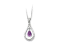 Sentimental Expressions(tm) Sterling Silver June CZ Stone Never Forget Tear 18 Inch Birth Month Necklace