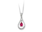Sentimental Expressions(tm) Sterling Silver July CZ Stone Never Forget Tear 18 Inch Birth Month Necklace
