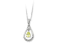 Sentimental Expressions(tm) Sterling Silver Aug. CZ Stone Never Forget Tear 18 Inch Birth Month Necklace