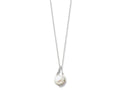 Sentimental Expressions(tm) Sterling Silver Cultured Pearl and CZ Forever (Embrace) 18 Inch Necklace