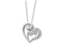 Sentimental Expressions(tm) Sterling Silver and CZ A Mothers Journey 18 Inch Heart Necklace