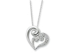 Sentimental Expressions(tm) Sterling Silver and CZ A Mothers Journey 18 Inch Heart Necklace