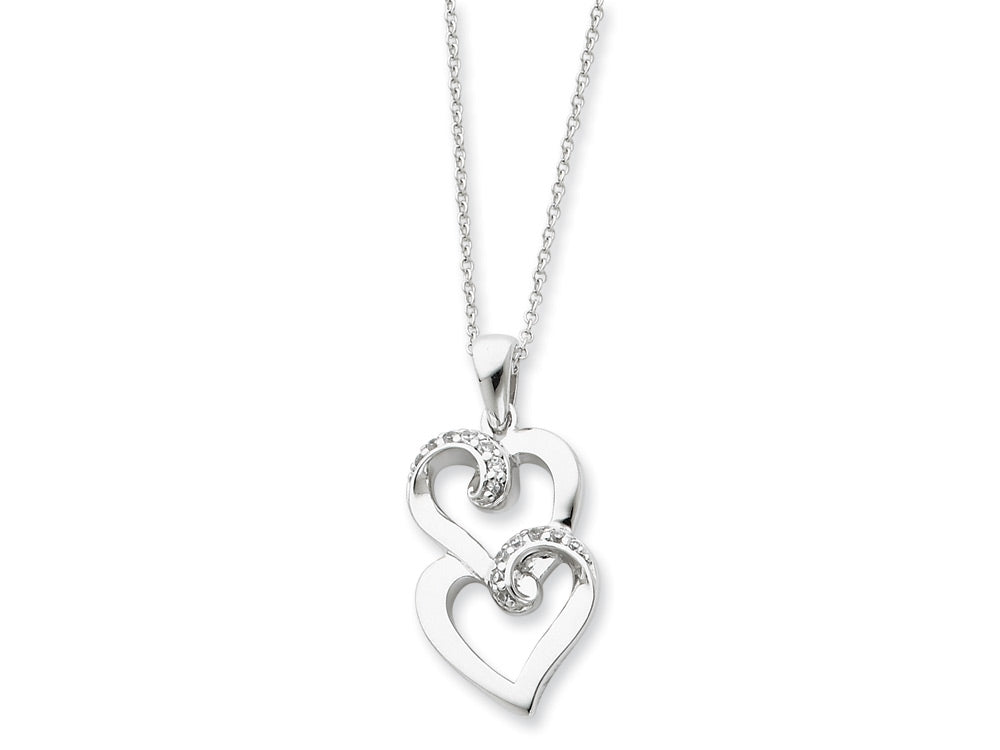 Sentimental Expressions(tm) Sterling Silver and CZ To My Sister 18 Inch Heart Necklace