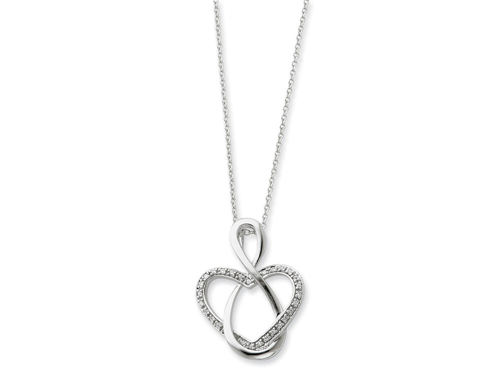 Sentimental Expressions(tm) Sterling Silver and CZ Lifetime Friend 18 Inch Necklace
