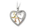 Sentimental Expressions(tm) Sterling Silver The Bond of Love 18 Inch Heart Necklace