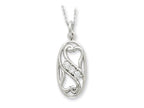 Sentimental Expressions(tm) Sterling Silver CZ Best Friends Forever 18 Inch Necklace
