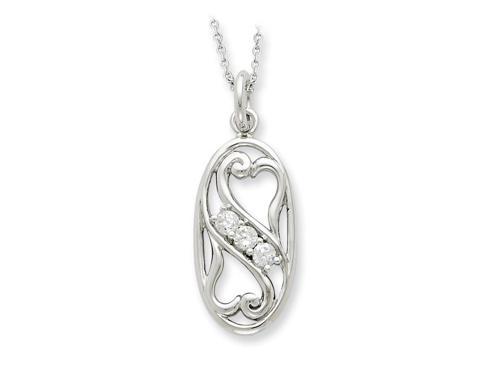 Sentimental Expressions(tm) Sterling Silver CZ Best Friends Forever 18 Inch Necklace