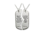 Sentimental Expressions(tm) Sterling Silver Antiqued Military Dog Tag For Two 18 Inch Necklaces