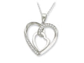 Sentimental Expressions(tm) Sterling Silver CZ My Heart To Yours 18 Inch Necklace