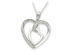 Sentimental Expressions(tm) Sterling Silver CZ My Heart To Yours 18 Inch Necklace