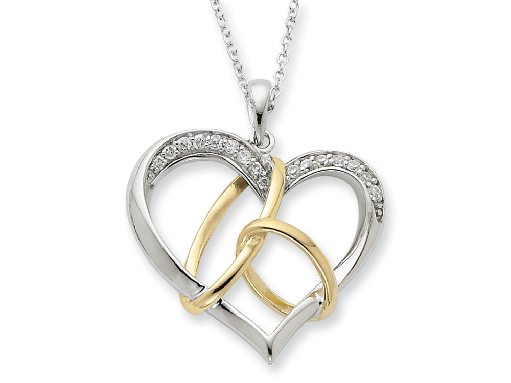 Sentimental Expressions(tm) Sterling Silver and CZ To Have And To Hold 18 Inch Necklace