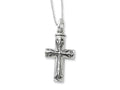 Sentimental Expressions(tm) Sterling Silver Antiqued Cross Ash Holder 18 Inch Necklace