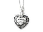 Sentimental Expressions(tm) Sterling Silver With Me Always Ash Holder 18 Inch Necklace