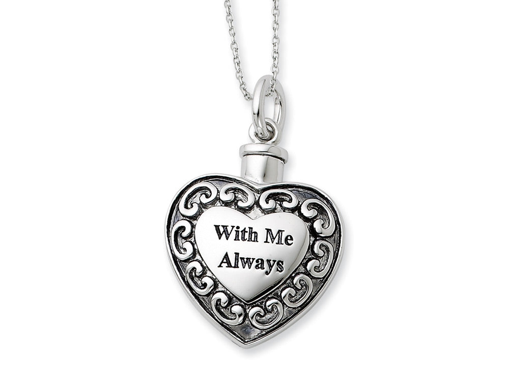 Sentimental Expressions(tm) Sterling Silver With Me Always Ash Holder 18 Inch Necklace