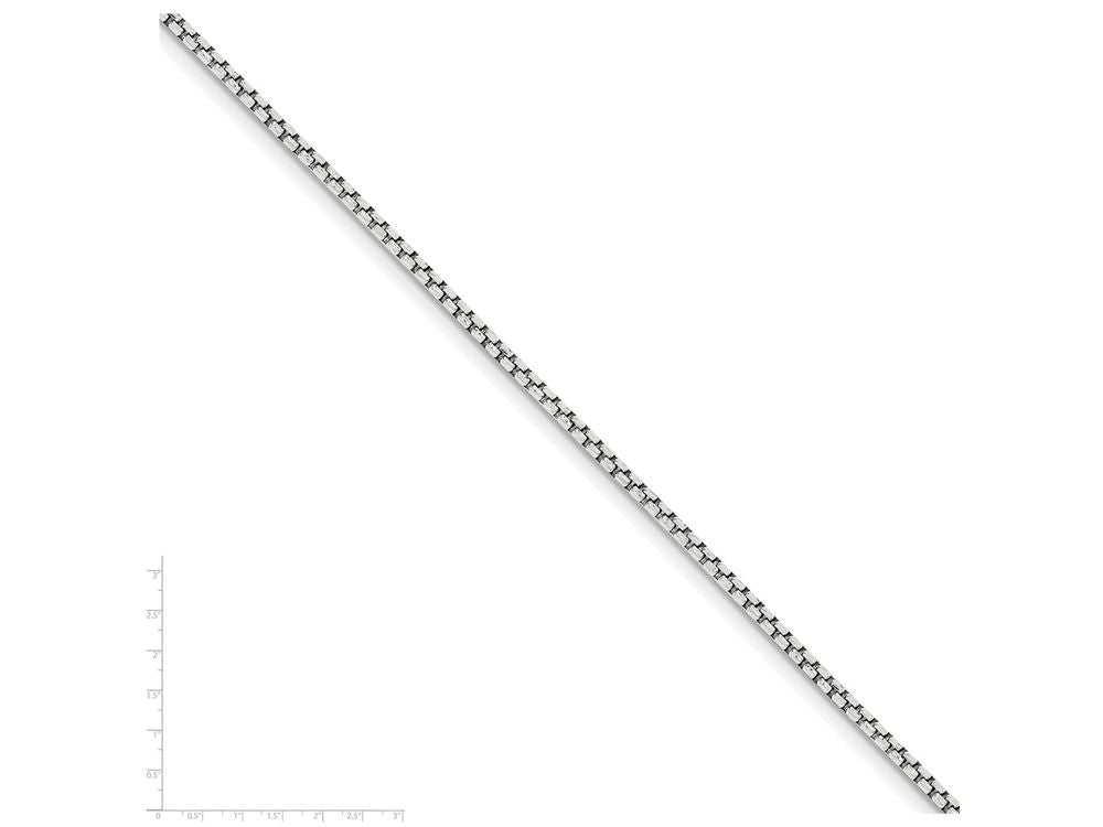 FJC Finejewelers 18 Inch Sterling Silver 2mm Half Round bright-cut Fancy Box Chain Necklace