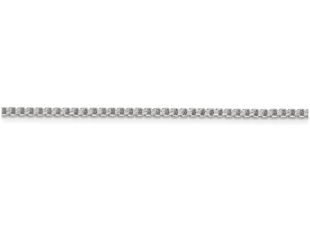 FJC Finejewelers 18 Inch Sterling Silver 2mm Half Round bright-cut Fancy Box Chain Necklace