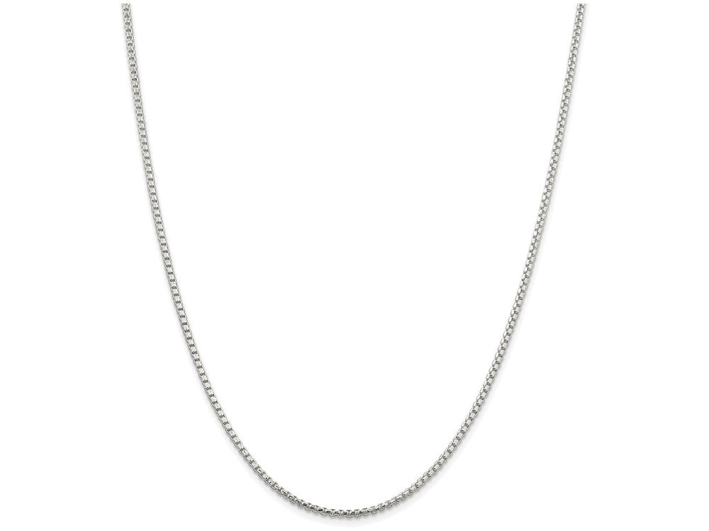 FJC Finejewelers 18 Inch Sterling Silver 2mm Half Round bright-cut Fancy Box Chain Necklace