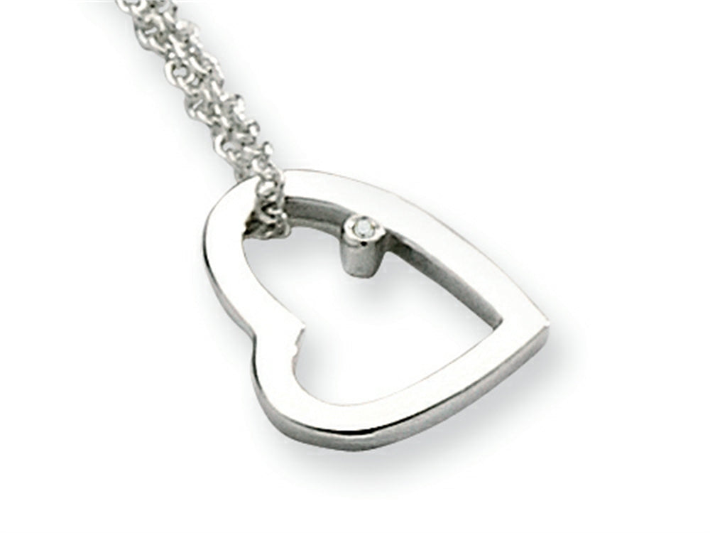 White Ice™ Sterling Silver Diamond Heart Necklace