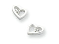 White Ice™ Sterling Silver Diamond Heart Earrings