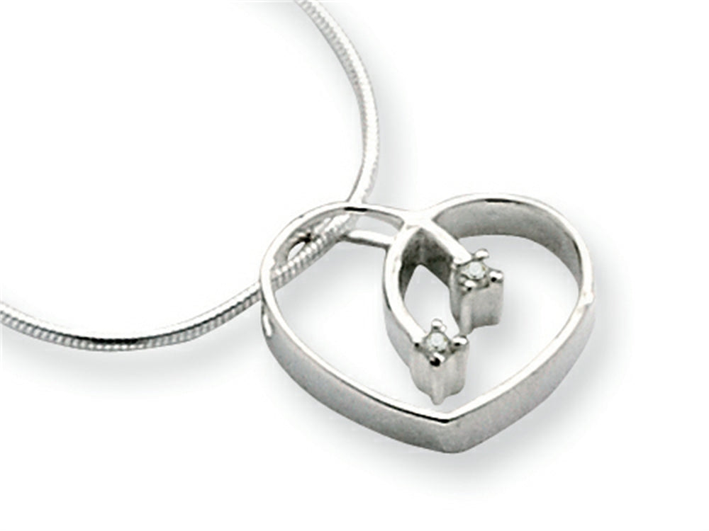 White Ice™ Sterling Silver Diamond Heart Necklace